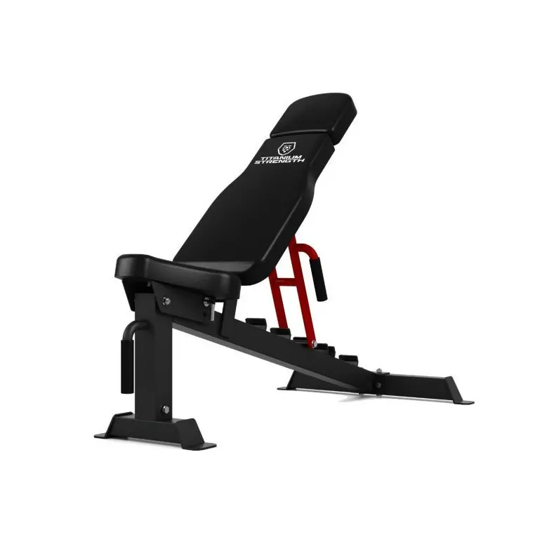 Banc de crosstraining réglable  avec roulettes et poignée de transport pour entrainement en salle de sport