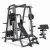 Smith machine de musculation avec banc réglable et diverses options d'entraînement