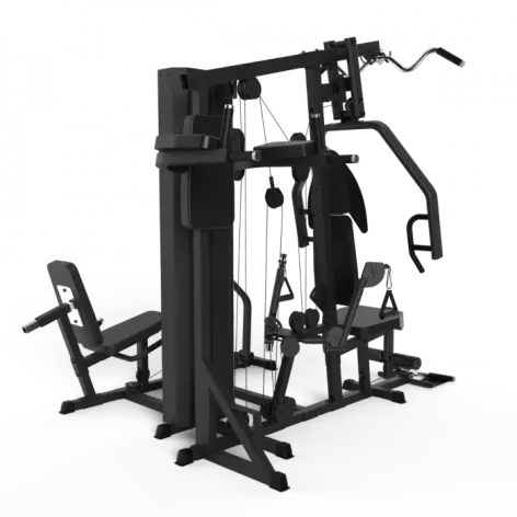 Multistation semi-pro avec presse réglable pour training des jambes et fonction chaise romaine - Colonne de poids 80 kg - vue 23