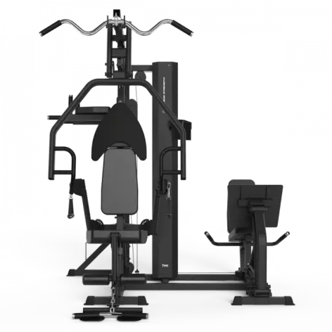 Multistation semi-pro avec presse réglable pour training des jambes et fonction chaise romaine - Colonne de poids 80 kg - vue 25