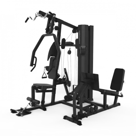 Multi-station de musculation avec fonction chaise romaine et presse à cuisses pour trainings complets à domicile