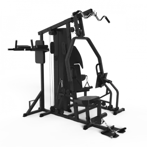 Multistation semi-pro avec presse réglable pour training des jambes et fonction chaise romaine - Colonne de poids 80 kg - vue 22