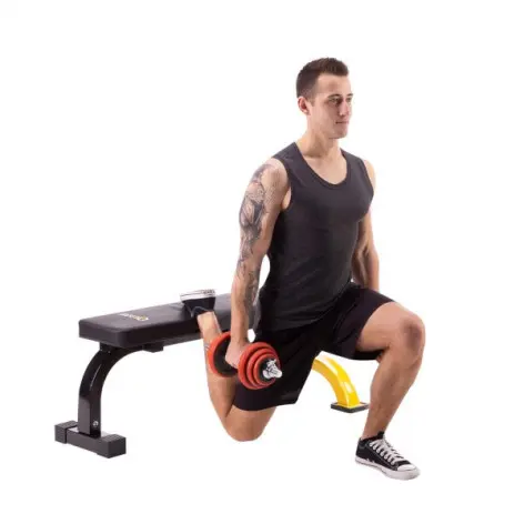 Banc plat pour entraînements physiques en homegym avec stabilisateur avant - vue 9