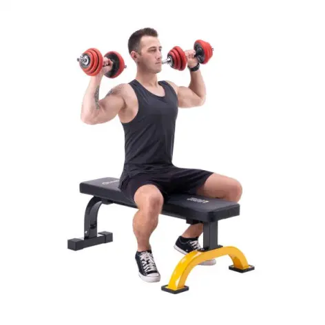 Banc plat pour entraînements physiques en homegym avec stabilisateur avant - vue 8