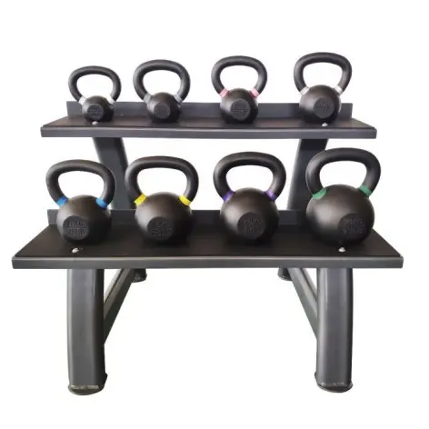 Kit complet pour exercices de cross-training : kettlebells x 8 de 4 à 24 kg et rack de rangement - vue 2