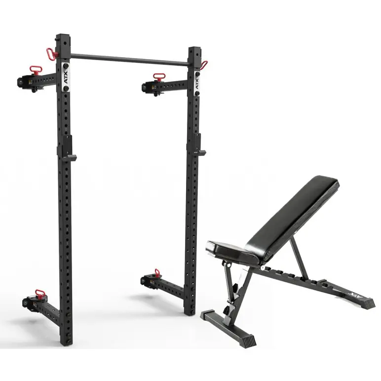 PACK homegym avec half rack pliant et banc de musculation ATX (3 modèles au choix)