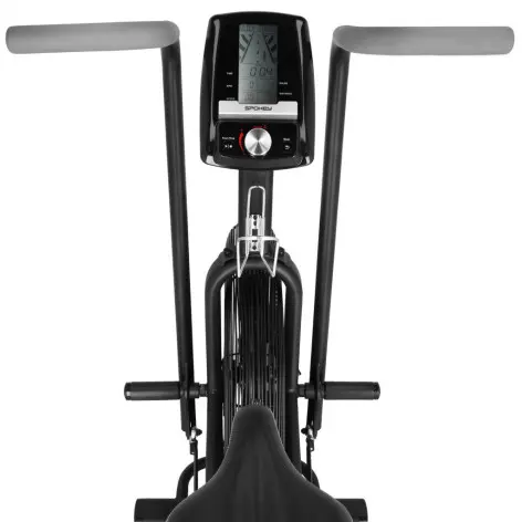 Vélo air bike pour cardio-training avec tableau de bord - vue 3