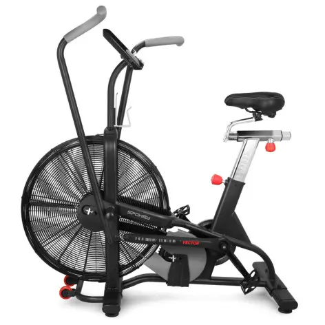 Vélo air bike pour cardio-training avec tableau de bord - vue 2