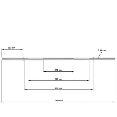 Barre de musculation standard 30 mm longueur 150 cm - vue 3