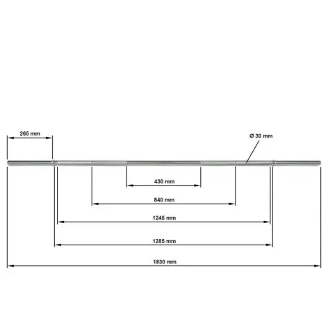 Barre de musculation standard 183 cm - vue 2