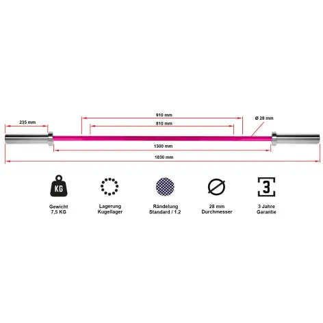 Barre de musculation professionnelle disponibles en plusieurs couleurs - vue 9