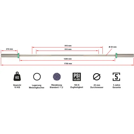 Barre droite pour training complet - vue 6