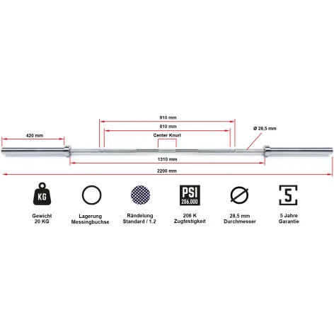 Barre droite pour professionnels Logo ATX rouge - vue 6