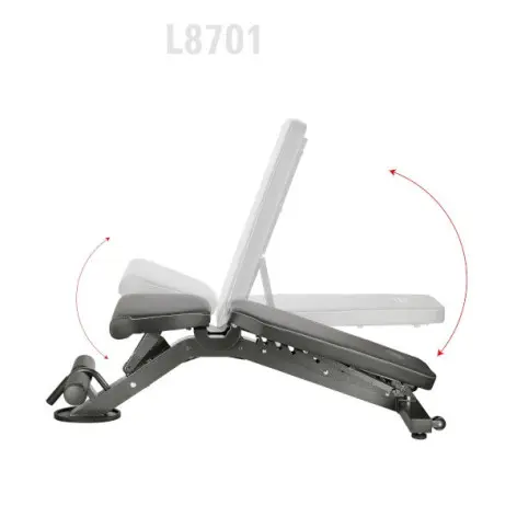 Banc de musculation réglable position déclinée avec rouleau de blocage - vue 3