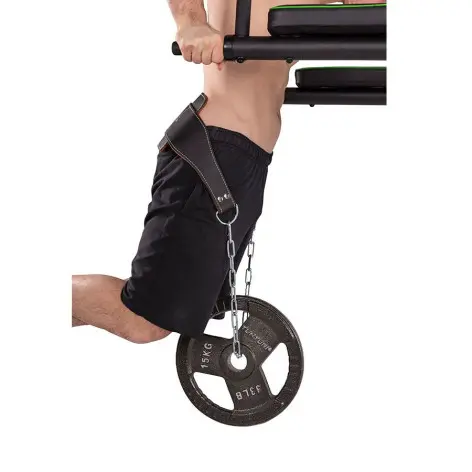 Ceinture lest dips et tractions en cuir 100 cm avec chaîne - vue 2