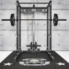 Power rack à squat de musculation de 195 cm avec système à poulie