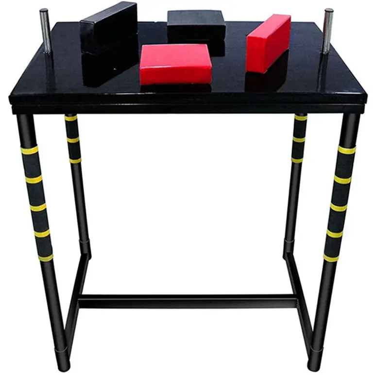 Lot table noir avec coussin de protection  pour combat au bras de fer