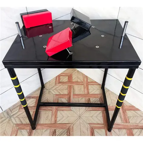 Lot table noir avec coussin de protection  pour combat au bras de fer - vue 7