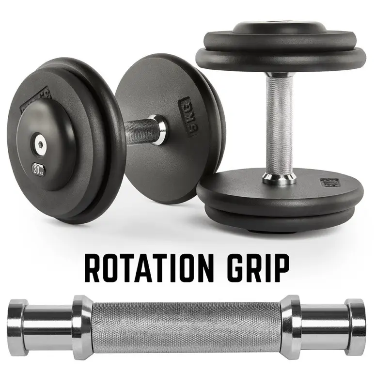 haltères en fonte avec poignées rotatives