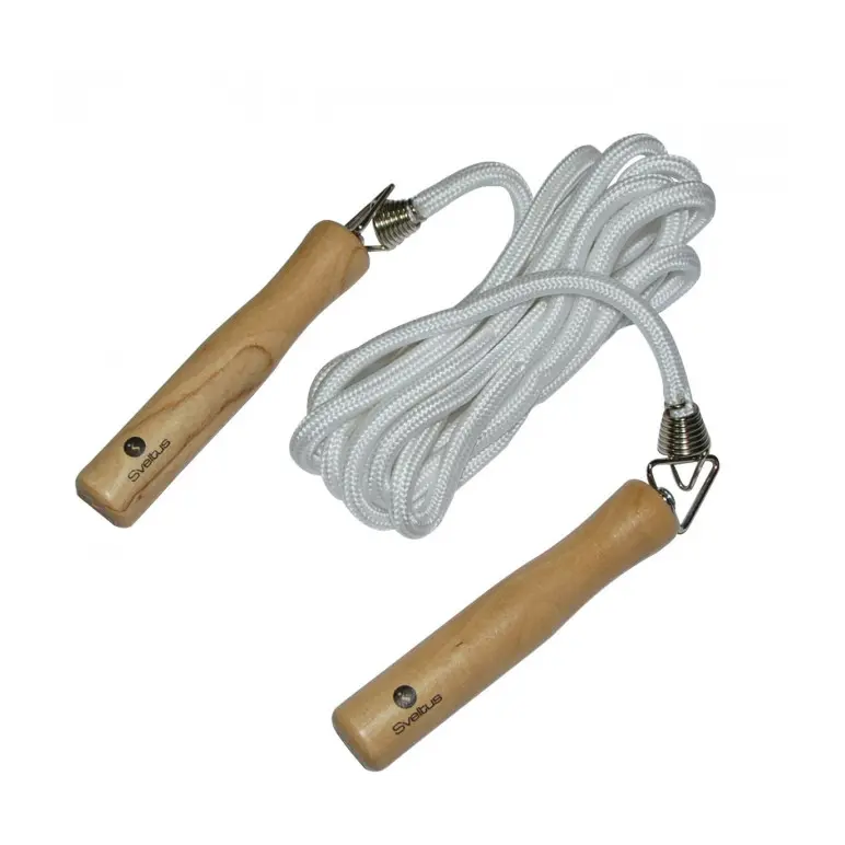 Corde à sauter poignées en bois pour entraînement de boxe