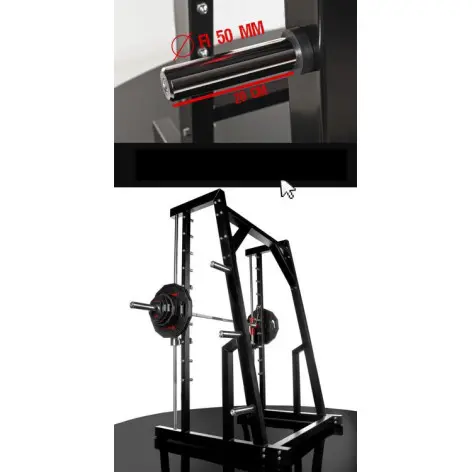 Smith machine avec barre de musculation guidée olympique - Capacité de charge 800 kg pour salle de sport - vue 5