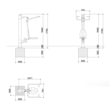 Station pectoraux pour aire de street workout - vue 3