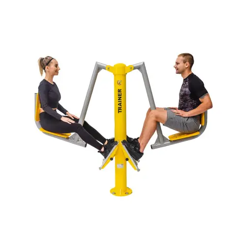 Double station musculation à jambes pour parcours sportif outdoor - vue 2