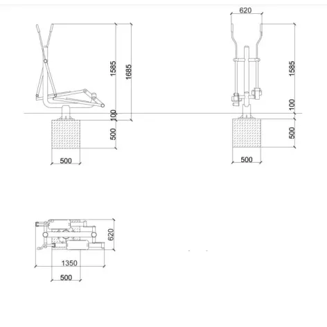 Vélo elliptique de cardio pour parcours santé en plein air - vue 3