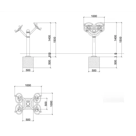 Station de fitness outdoor multi-utilisateurs - vue 2