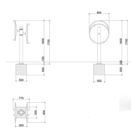 Double roue de fitness pour aire de street workout - vue 2
