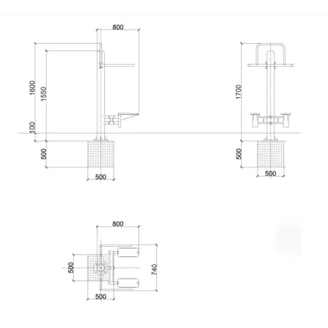Station d'entraînement extérieure pour parcours santé - vue 3