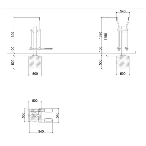 Ski walker de conditionnement physique pour aire de street workout - vue 4