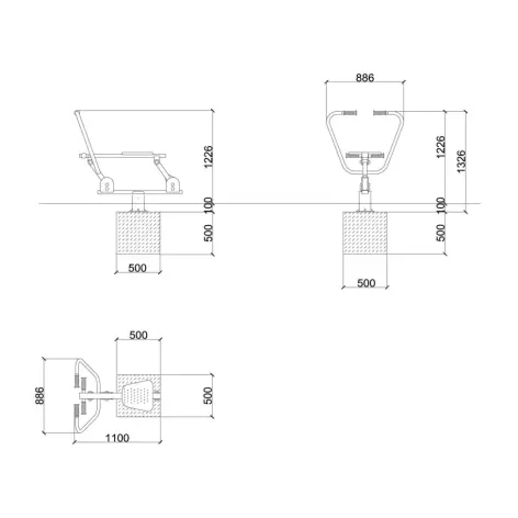 Rameur de fitness pour espace de musculation outdoor - vue 3