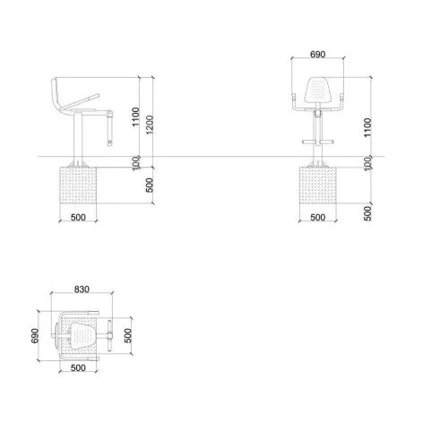 Agrès musculation jambes pour zone de fitness extérieur - vue 2