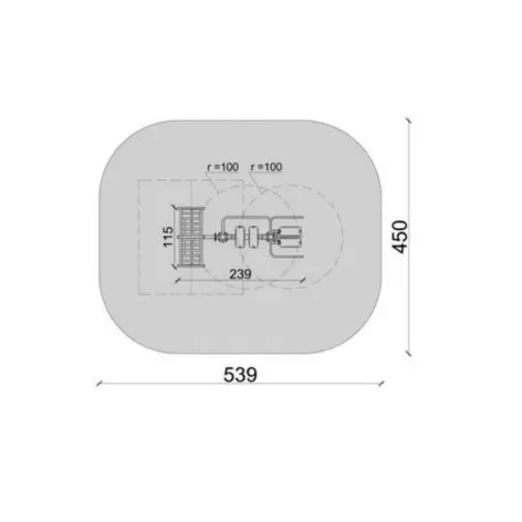 Agrès de musculation 3 en 1 outdoor pour training en aire de street workout extérieure - vue 2