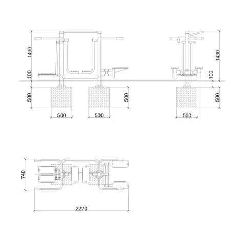Station de fitness 3 en 1 en plein air - vue 2