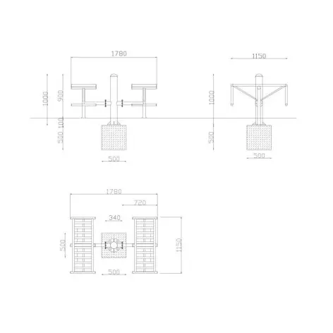 Double structure de musculation pour parc de fitness outdoor - vue 2