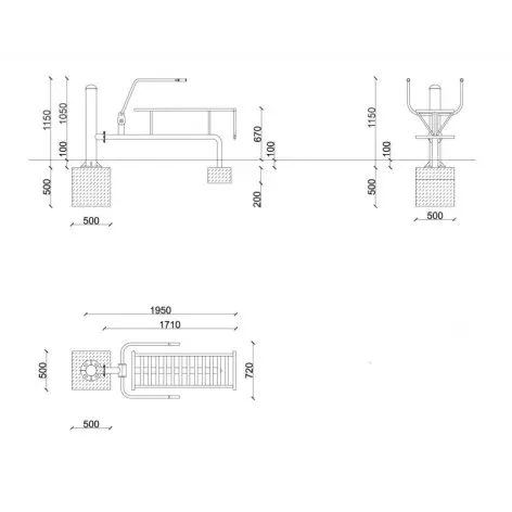 Banc de développé couché outdoor pour aire de street workout - vue 3