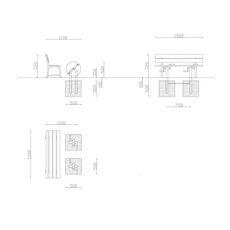 Banc de ville avec pédales pour exercices physiques outdoor - vue 3