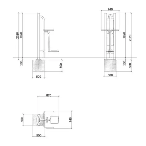 Station de fitness à abdominaux pour parcours sportif - vue 3