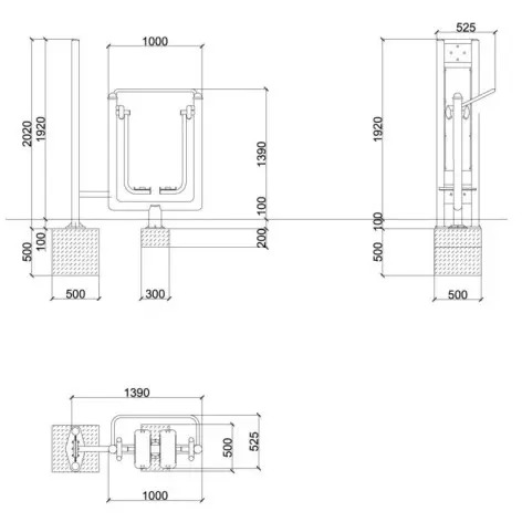 Station de fitness marcheur extérieur pour parcours santé - vue 3