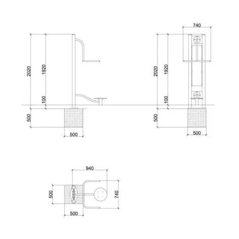 Equipement de sport extérieur pour musculation des abdominaux - vue 3