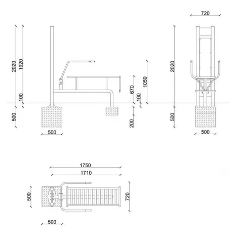 Banc de musculation en plein air pour zone de fitness outdoor - vue 3