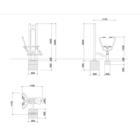 Rameur de fitness et cardio pour parcours santé - vue 4