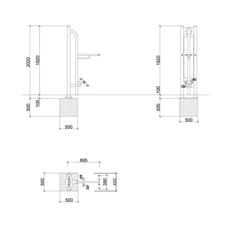 Vélo d'entraînement pour mobilité réduite et aire de street workout - vue 1