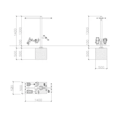 Station de fitness multi-utilisateurs pour mobilité réduite - vue 2