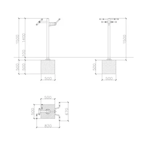 Agrès de fitness extérieur pour mobilité réduite - vue 2