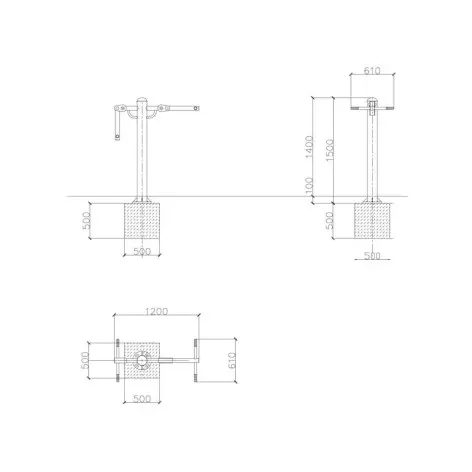 Agrès de fitness multi-utilisateurs outdoor pour mobilité réduite - vue 2