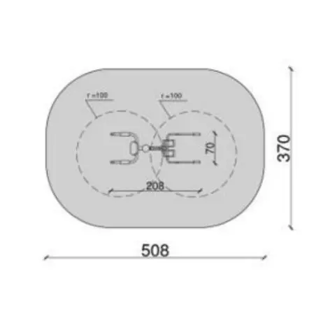 Double équipements de musculation en plein air pour parcours sportif adapté aux handicapés - vue 3