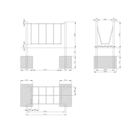 Pont d'entraînement avec slalom pour Street Workout - vue 2